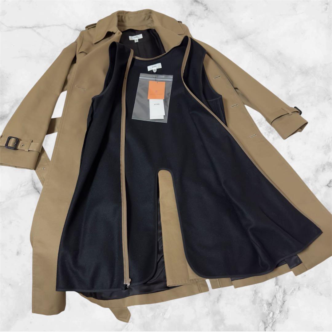 に*ー様 タグ付！【ほぼ未使用】HYKE トレンチコート インナー付 サイズ2