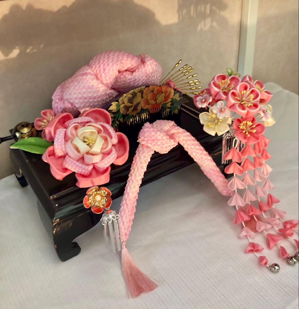 専用　桃色吐息　牡丹と梅　金属簪　花簪コーム簪　櫛簪　玉簪　Uピン簪　後押し