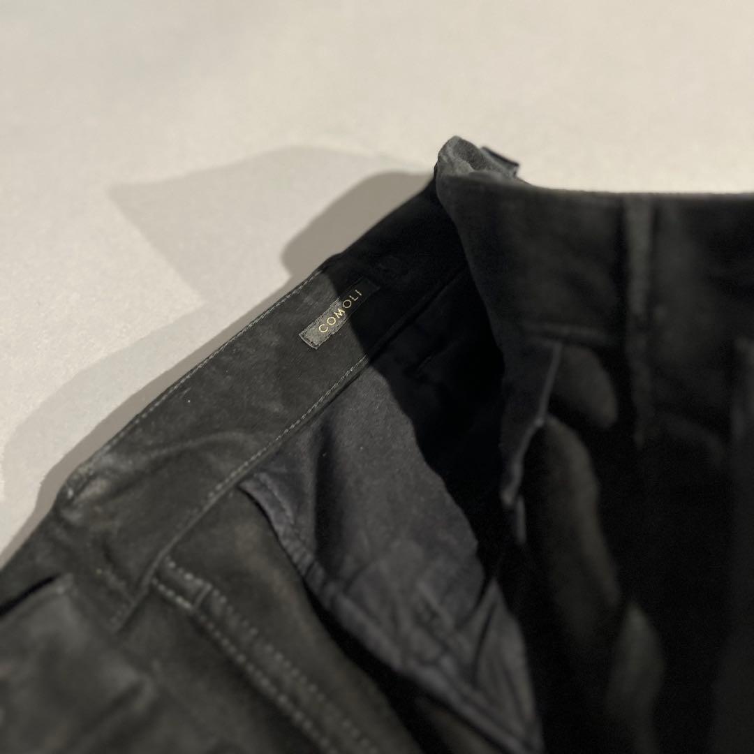 COMOLI 1 モールスキンBDUパンツ ブラック カーゴパンツ