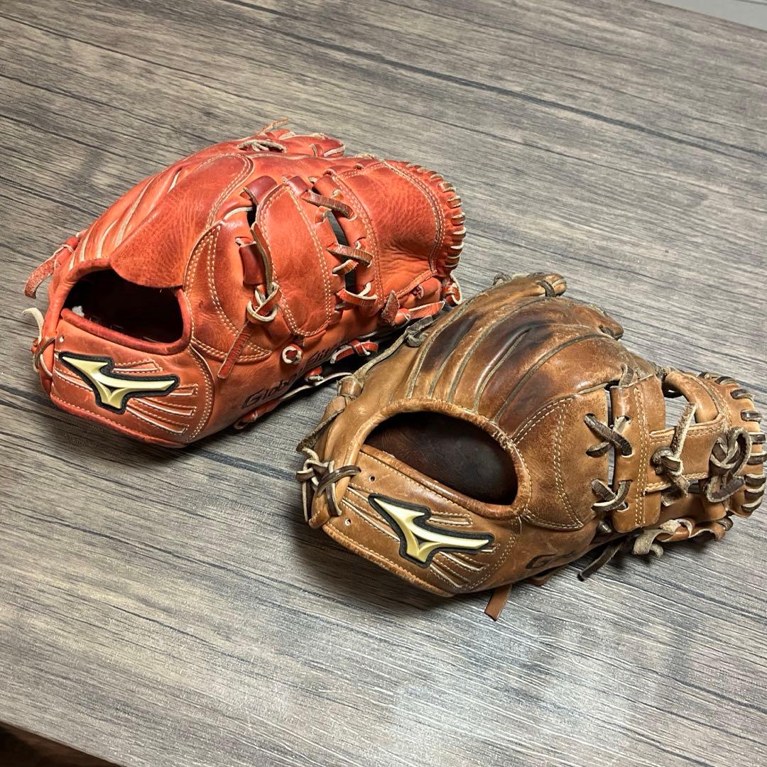 MIZUNO グローバルエリート軟式用グローブ二つセット