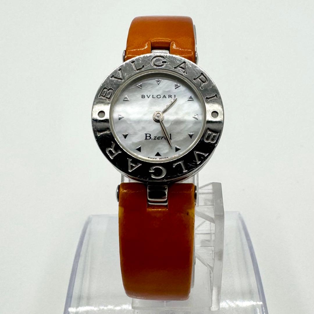 稼働/新品電池交換済み　ブルガリ　ビーゼロワン　腕時計　シェル文字盤　純正ベルト