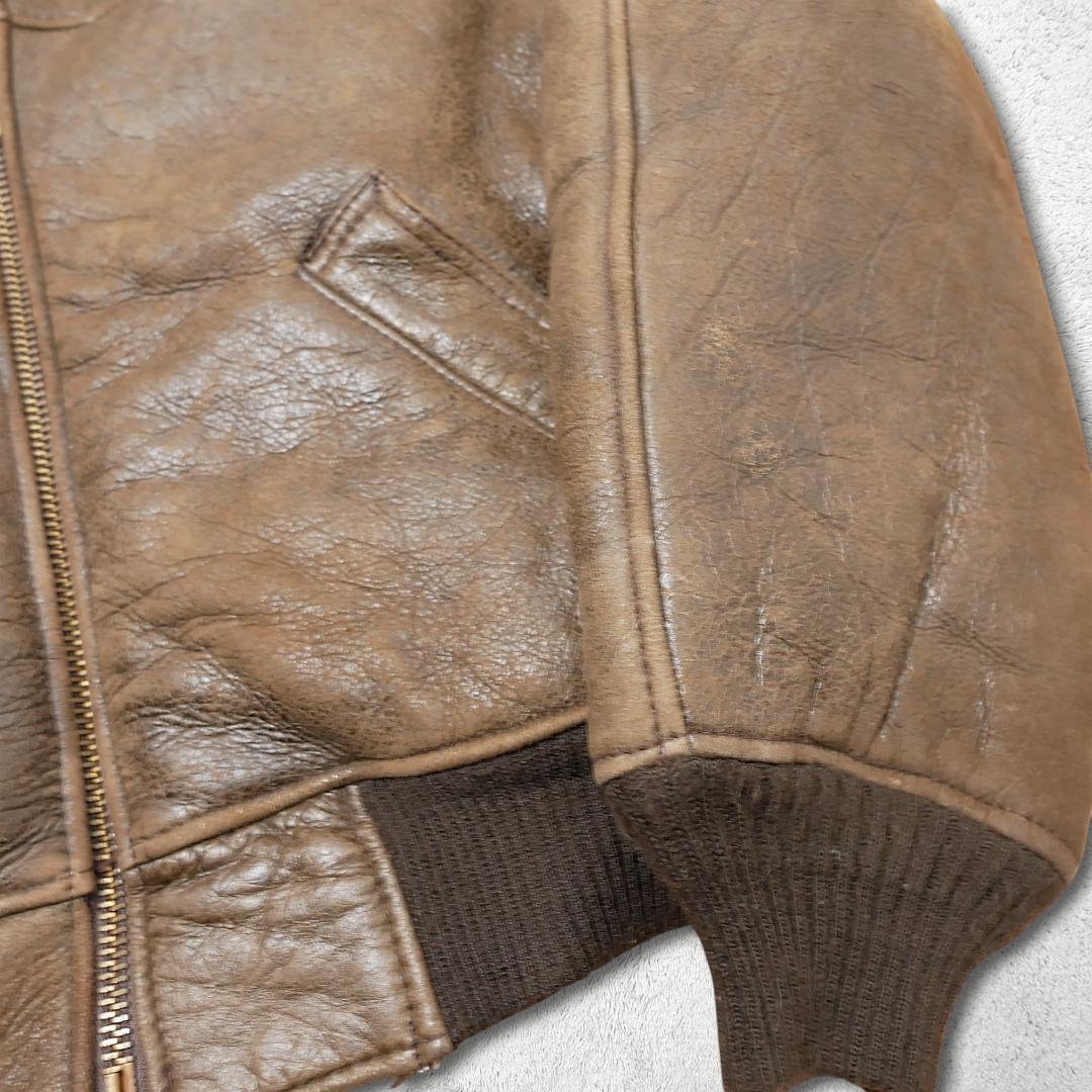 超極暖【Schott B-6】フライトジャケット 42 ムートン USA製 羊革