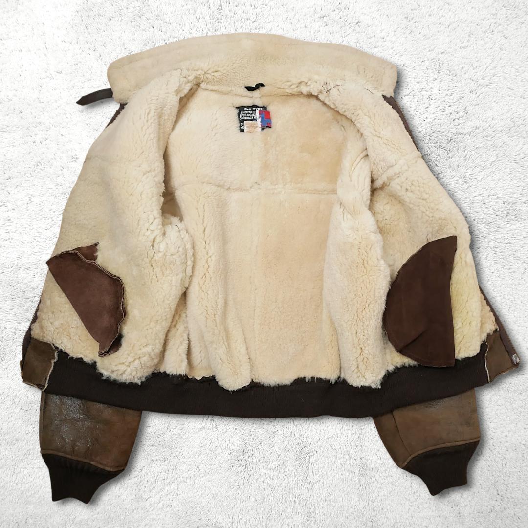 超極暖【Schott B-6】フライトジャケット 42 ムートン USA製 羊革