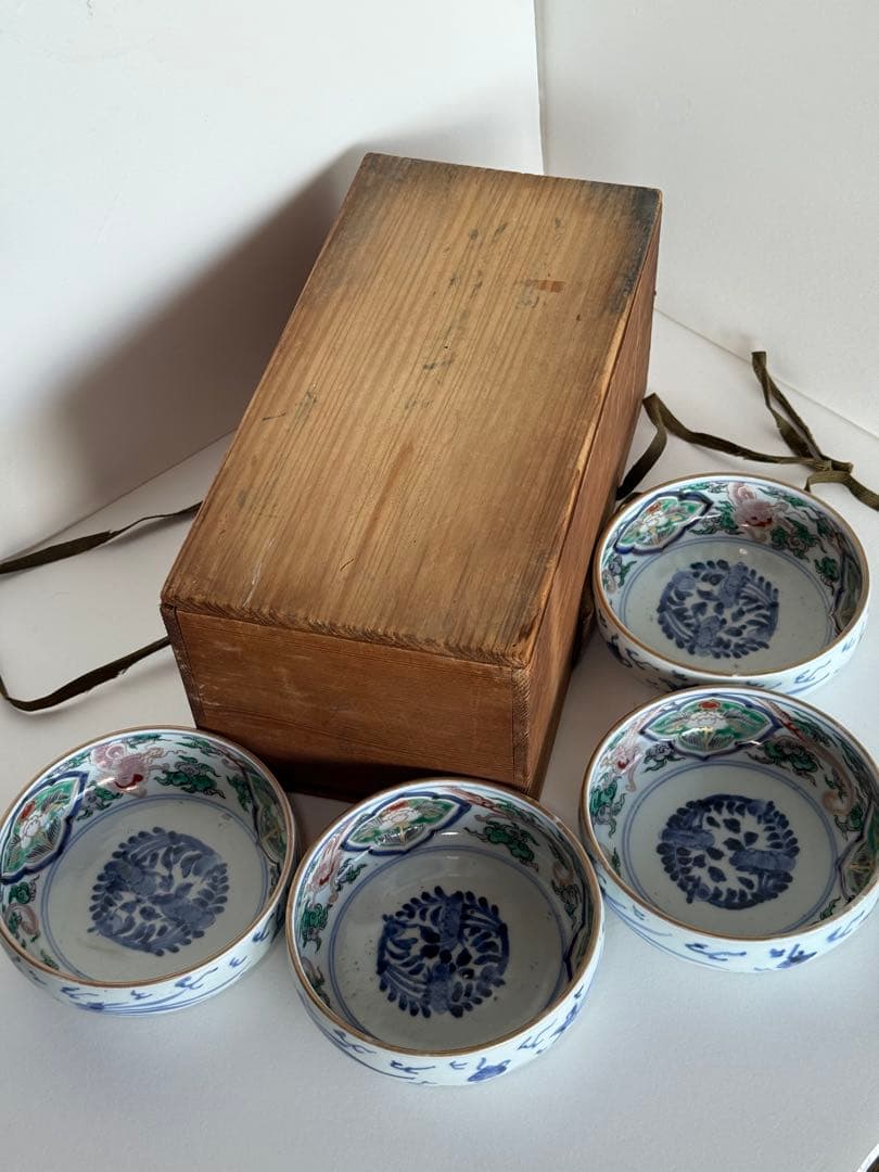 古伊万里　染錦鉢4直径約15㎝