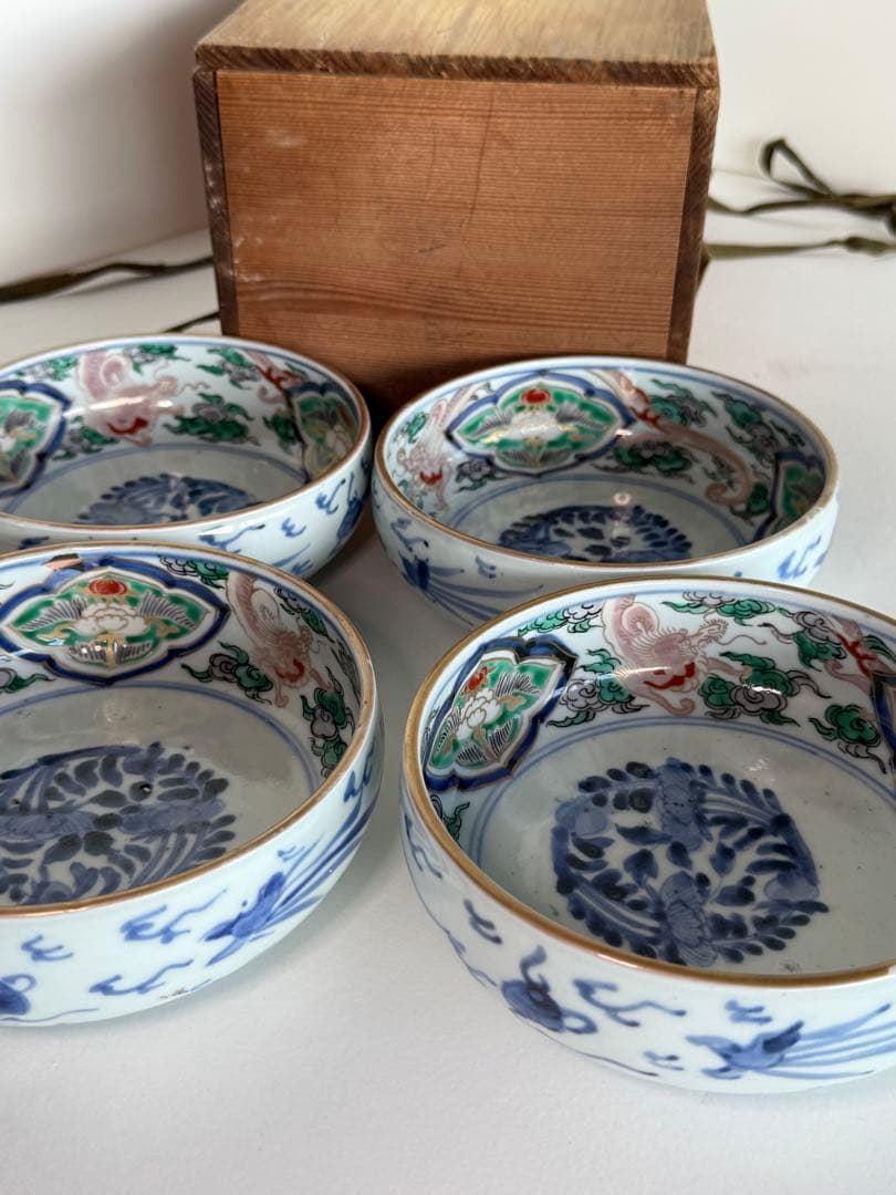 古伊万里　染錦鉢4直径約15㎝