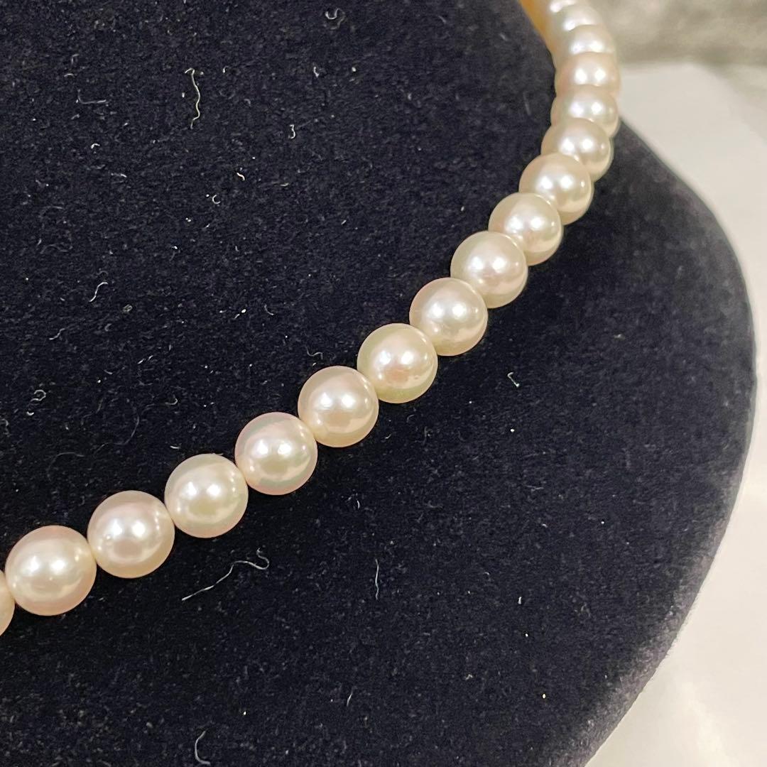 美品　タサキ　本真珠　パールネックレス　ラウンド　フォーマル　シルバー金具