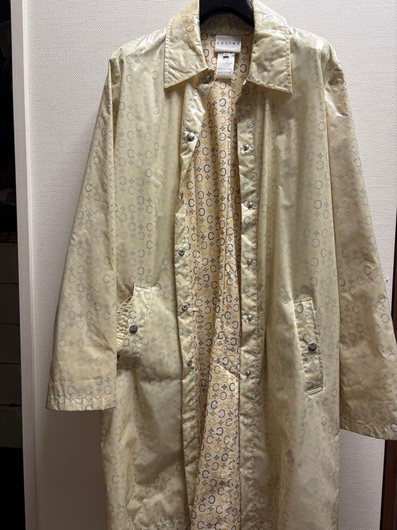 CELINE ロゴパターン トレンチコート アイボリー 42