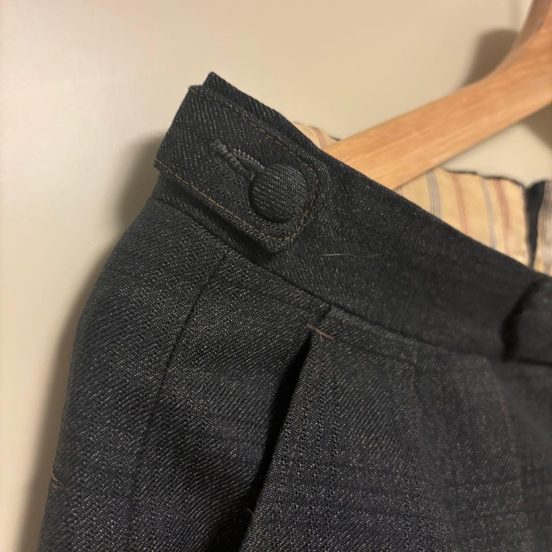 50s ヴィンテージスラックス ダークグレー チェック柄 片ツメ