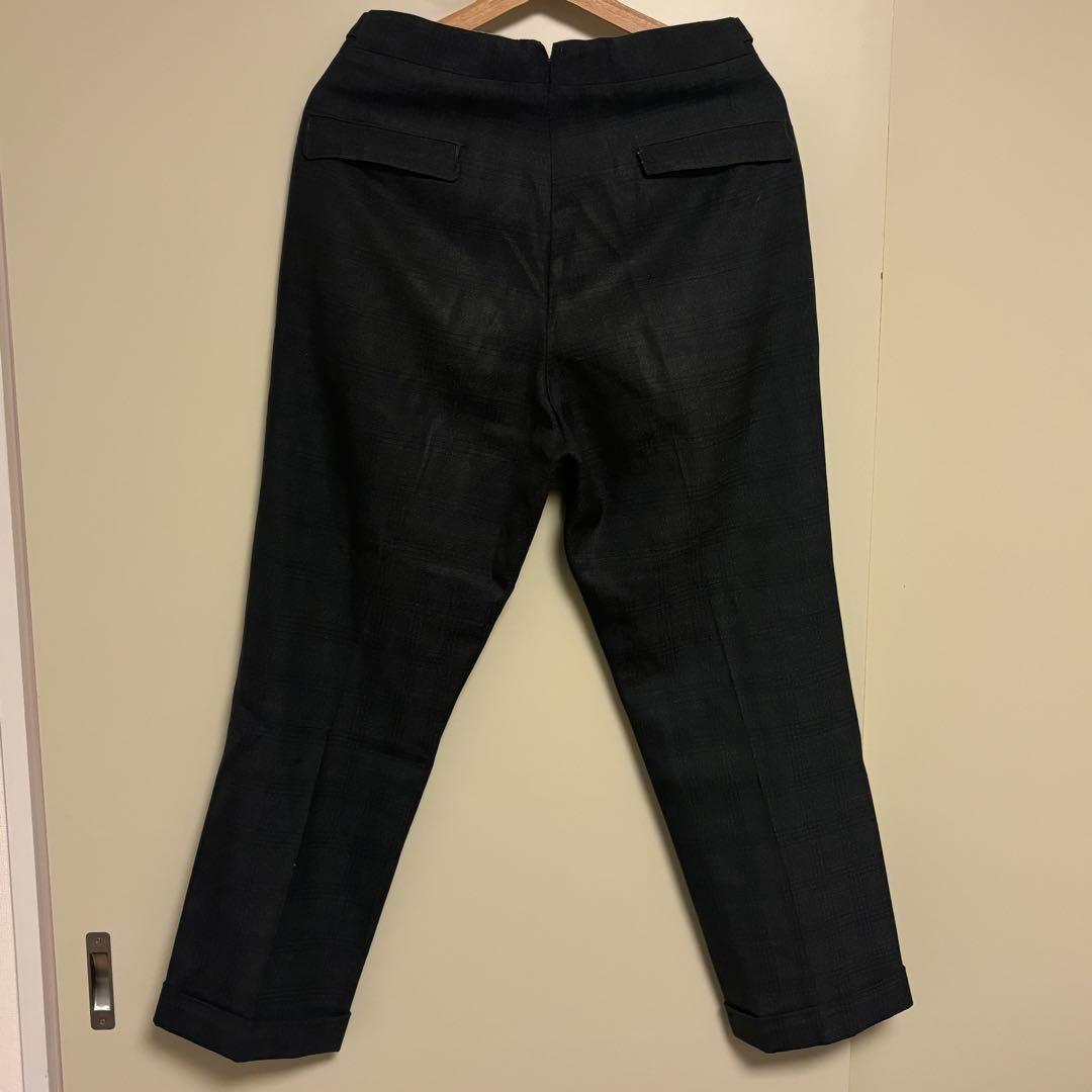 50s ヴィンテージスラックス ダークグレー チェック柄 片ツメ