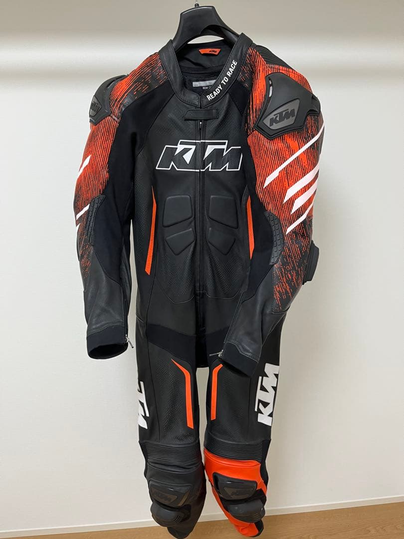 KTM 革ツナギ　レザー バイクツナギ　ブーツグローブセット　レーシングスーツ