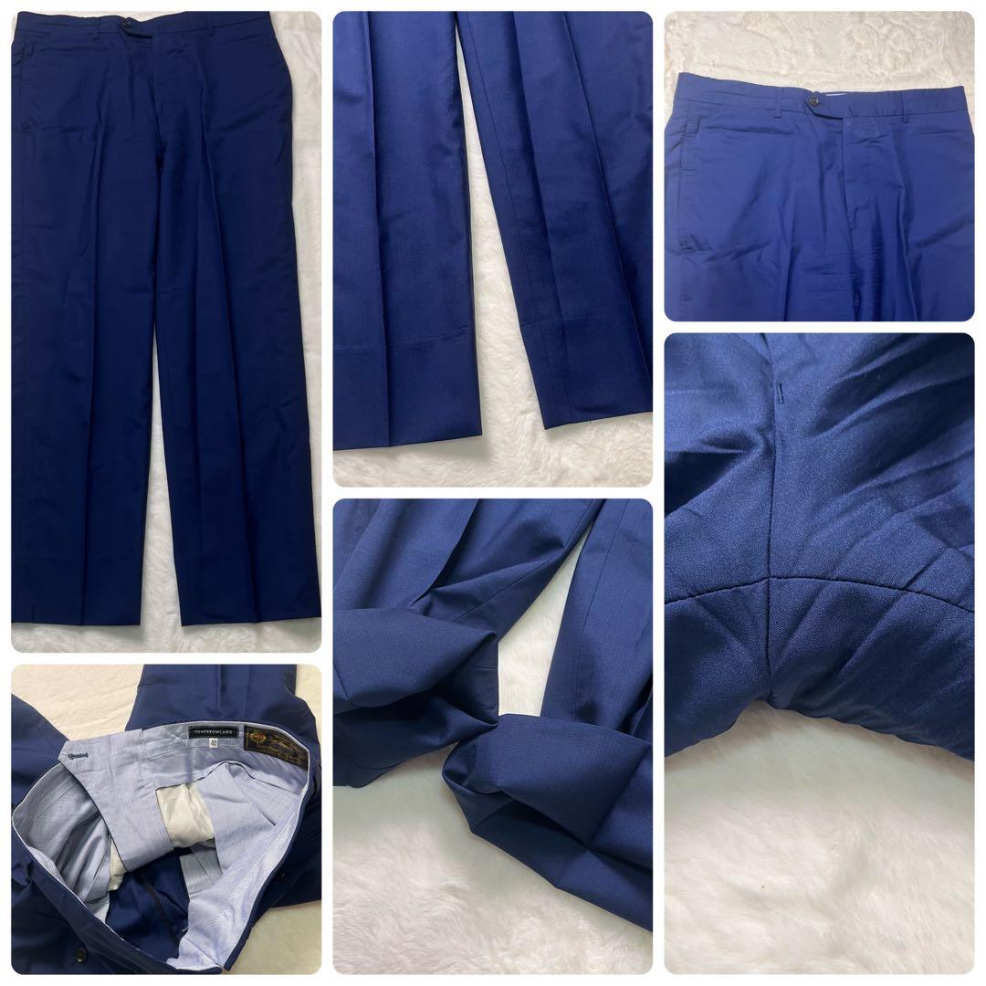 L相当✨トゥモローランド ロロピアーナ スーツ セットアップ 紺色 青系 ウール