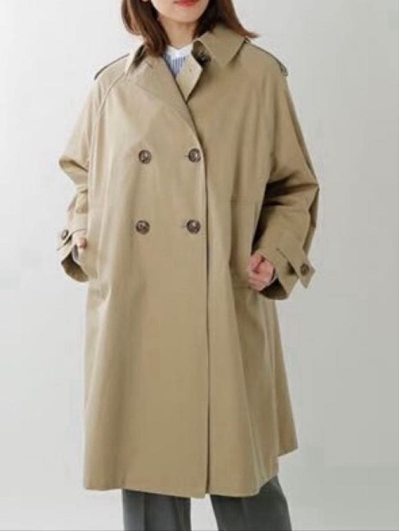 美品✨'20年 希少 ティッカ 撥水コットントレンチコート オーバーサイズ 紺色