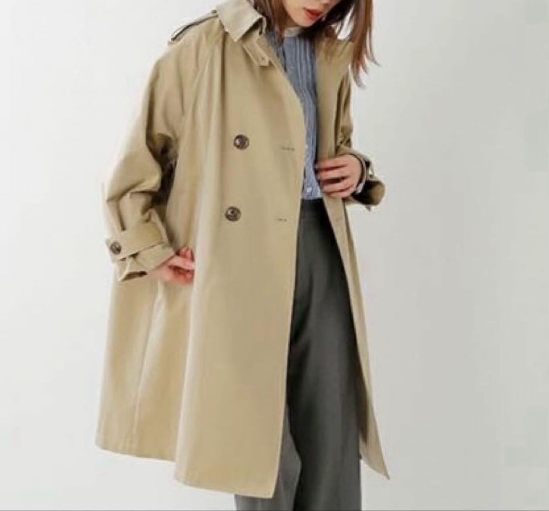 美品✨'20年 希少 ティッカ 撥水コットントレンチコート オーバーサイズ 紺色