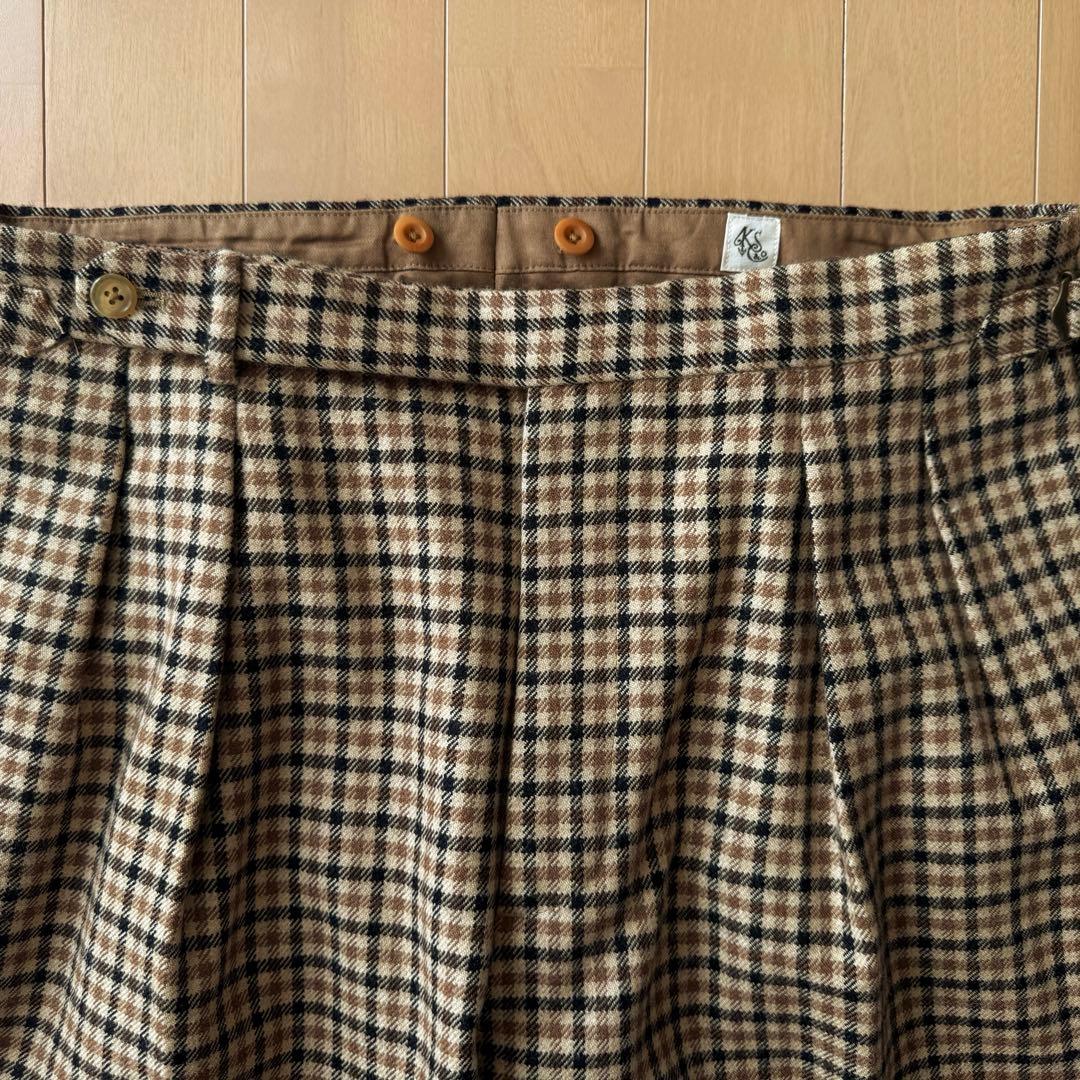 パンツ kaptain sunshine check wool pants