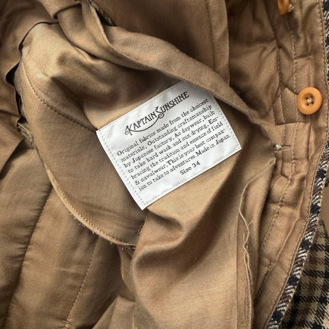 パンツ kaptain sunshine check wool pants