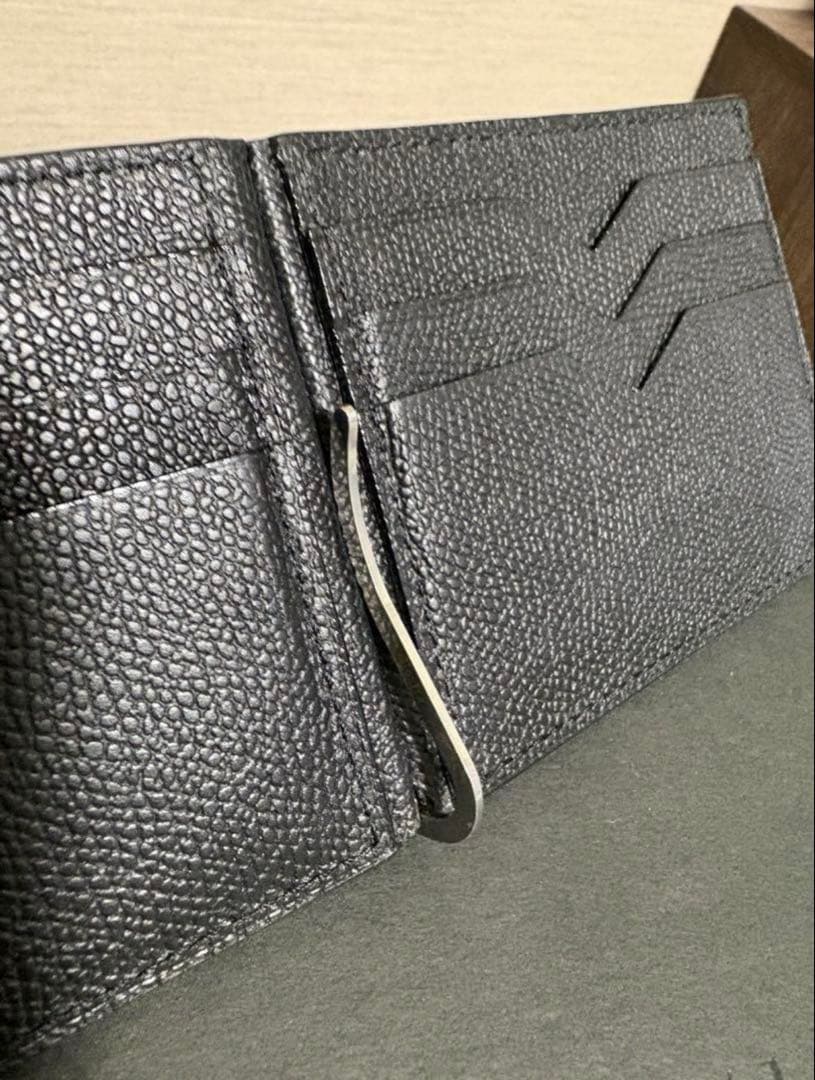 Valextra ブラック レザー マネークリップ　新品未使用品