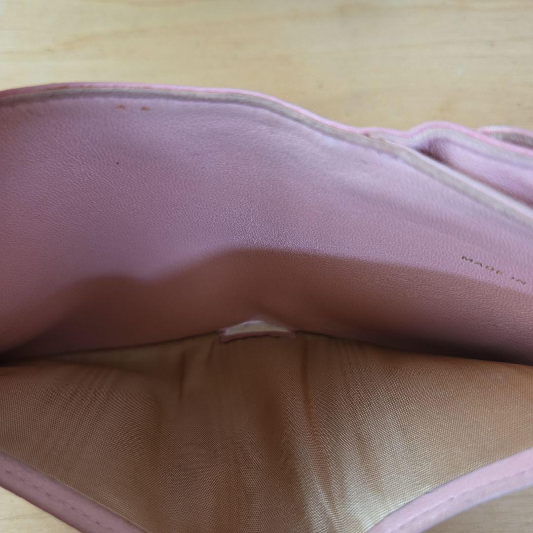 CHANEL キャビアスキン 二つ折り財布 ピンク　シャネル