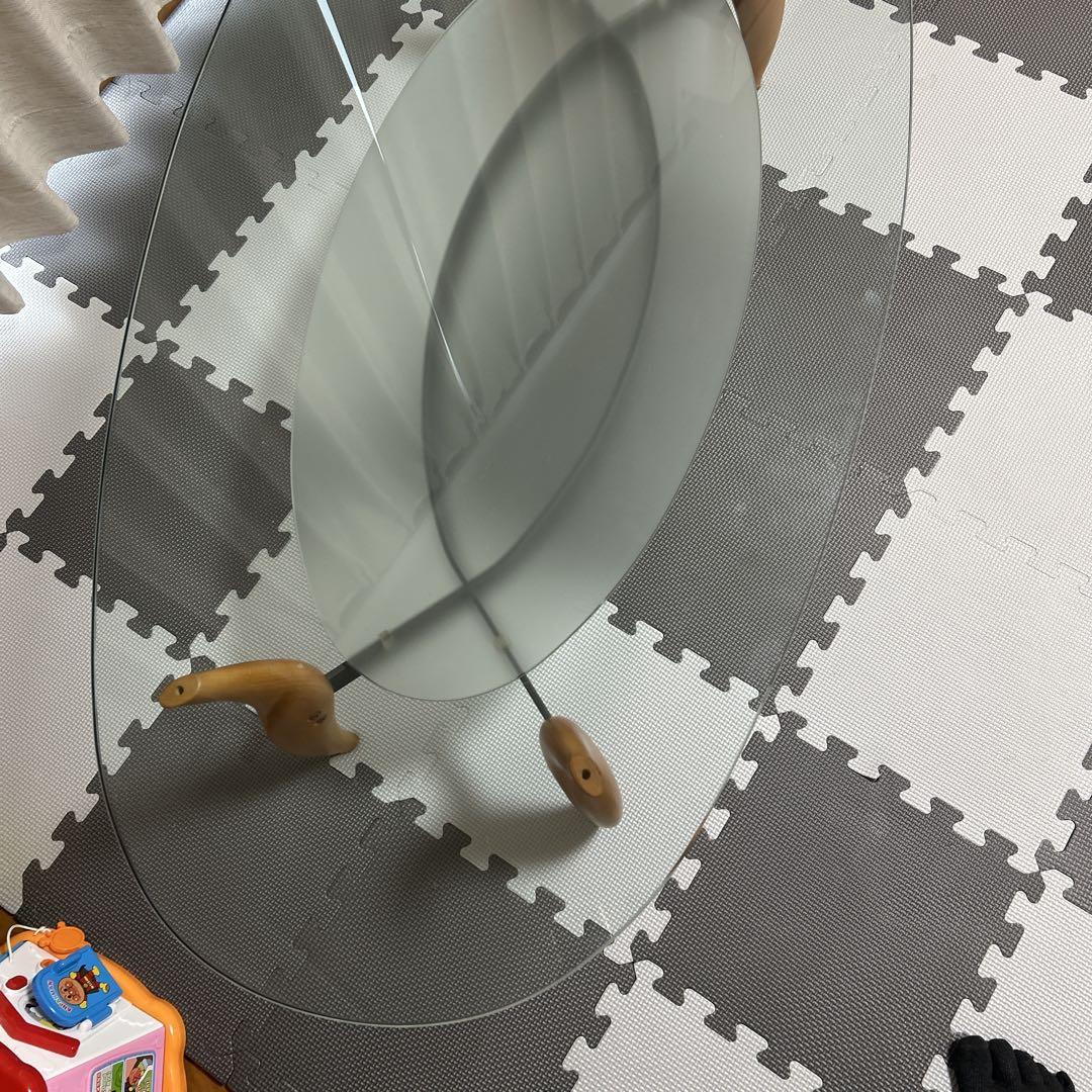 【高級】　大人気　ACTUS PORADA　アクタス　ポラダ　楕円ガラステーブル