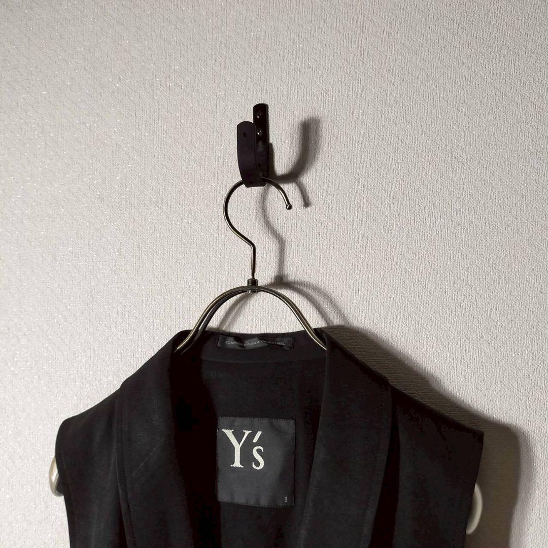 ワイズ Y's ヨウジヤマモト ロングジレ ベスト ポリエステル ノースリーブ黒