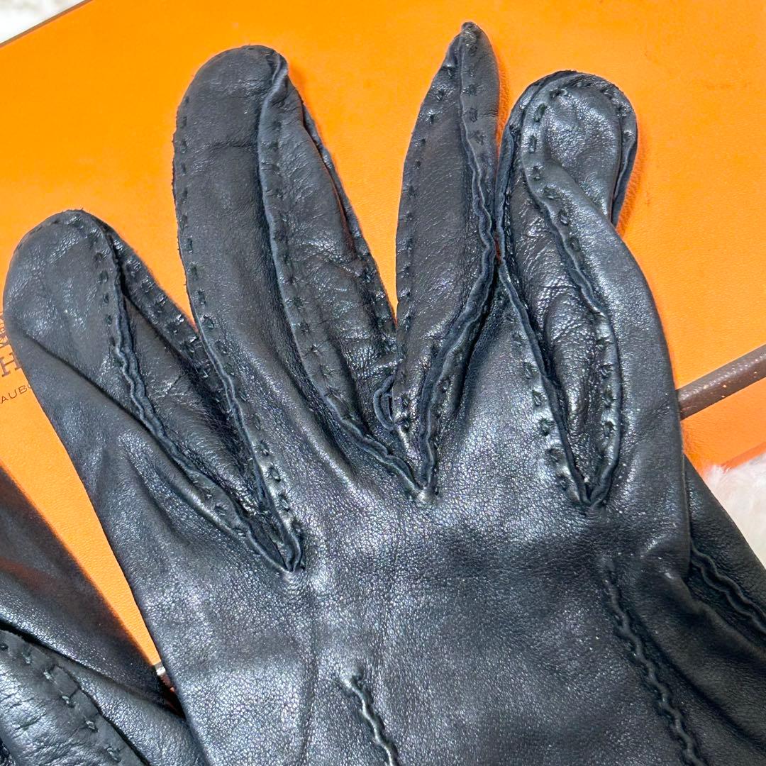 【美品】エルメス HERMES グローブ 手袋 セリエボタン