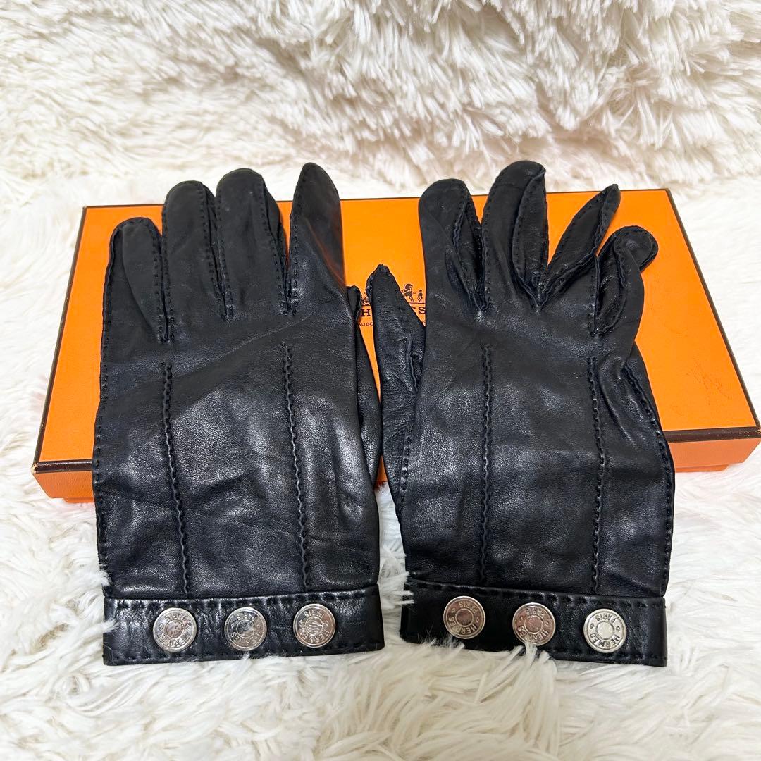 【美品】エルメス HERMES グローブ 手袋 セリエボタン