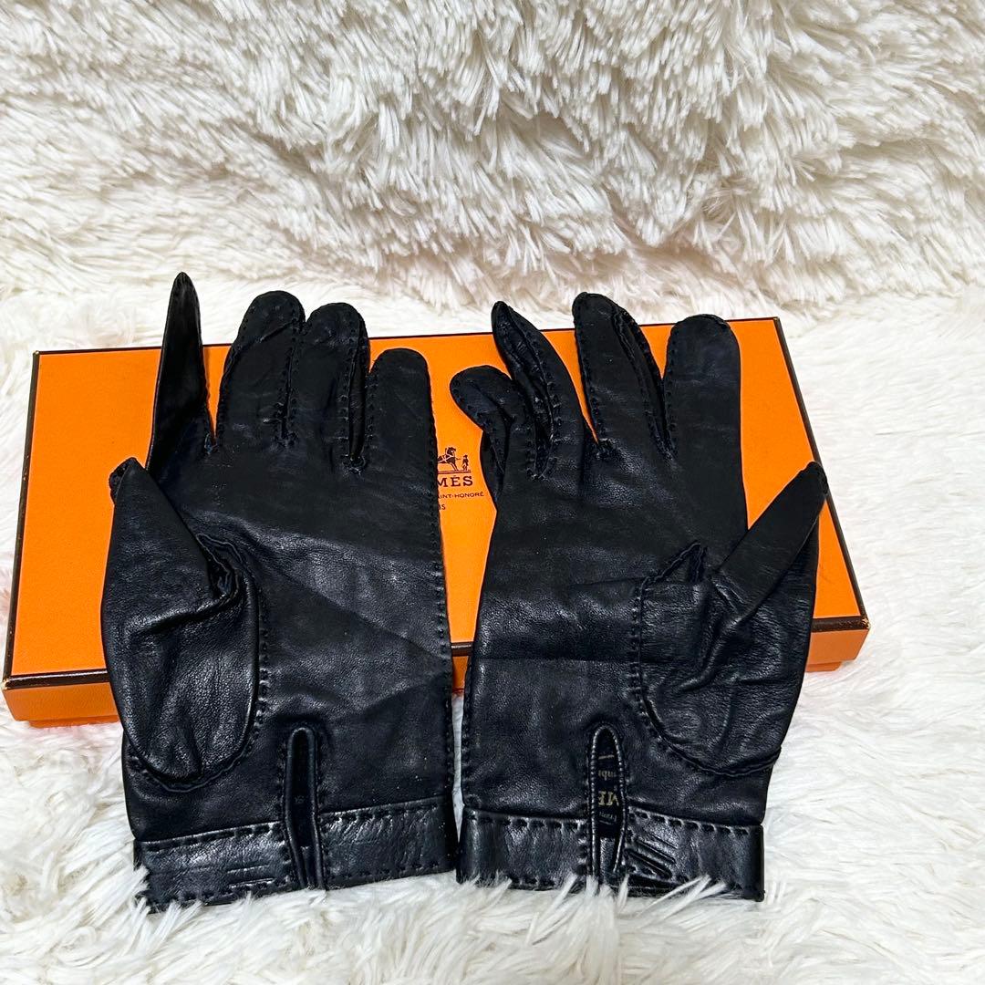 【美品】エルメス HERMES グローブ 手袋 セリエボタン
