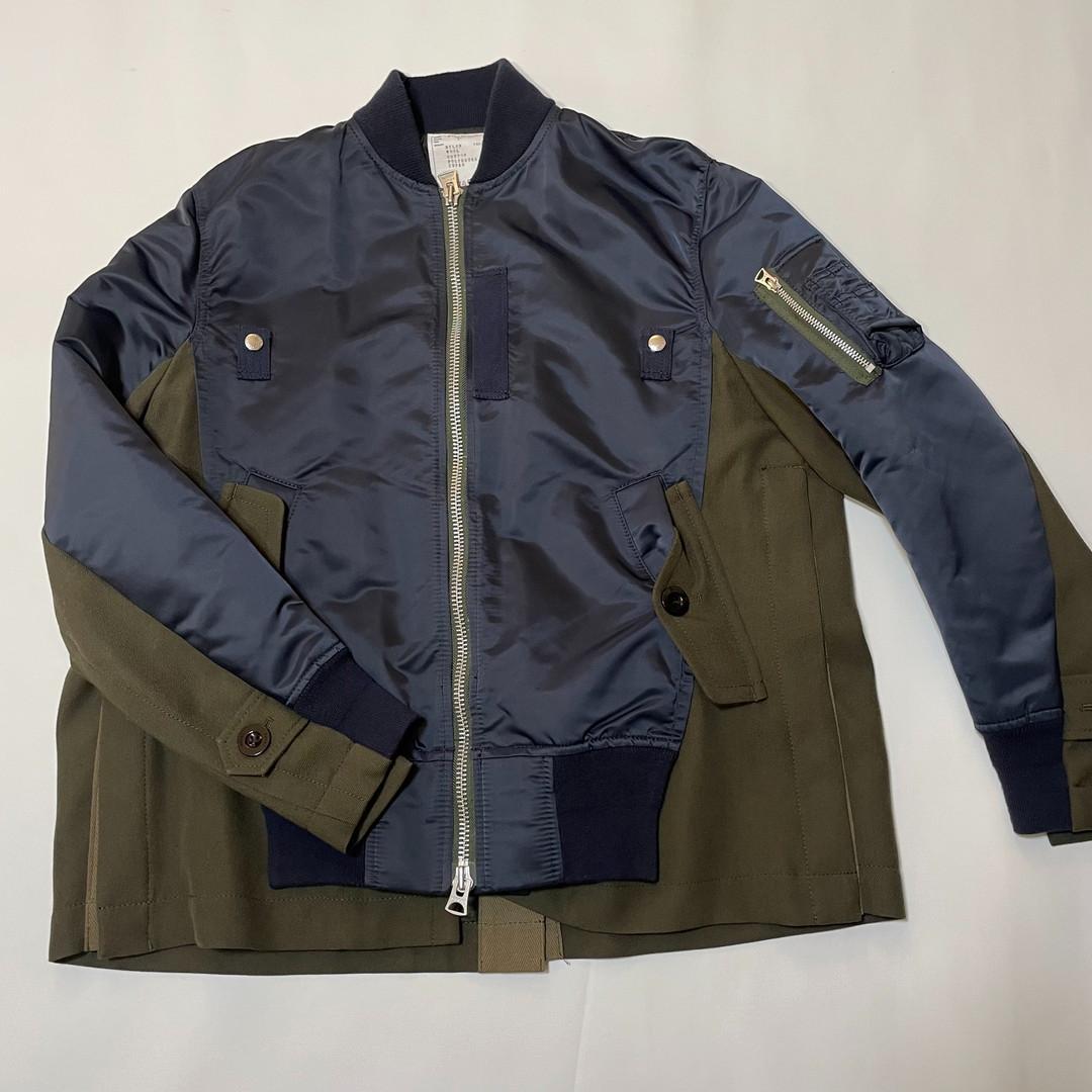 sacai サカイ　ドッキング　MA1　MA-1　ブルゾン　コートスウェット