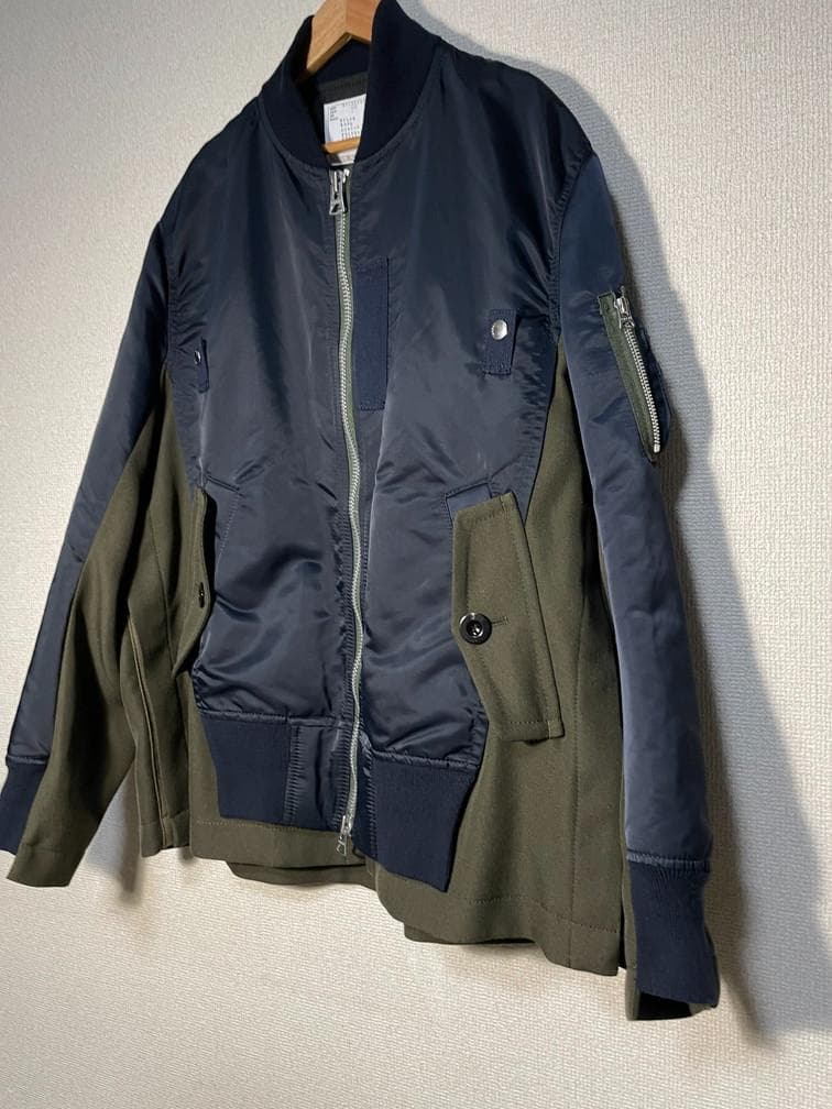sacai サカイ　ドッキング　MA1　MA-1　ブルゾン　コートスウェット