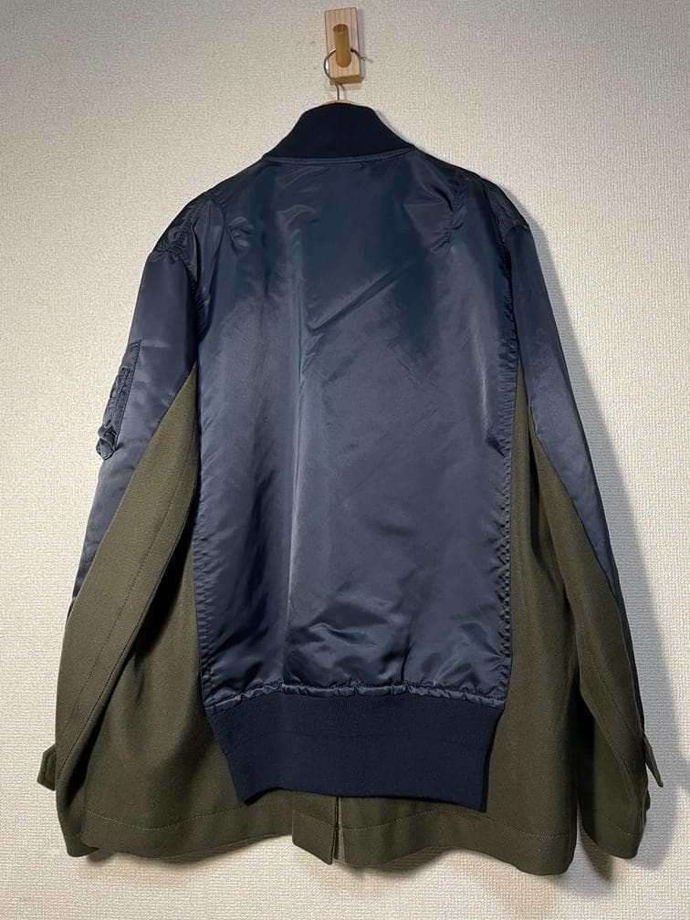 sacai サカイ　ドッキング　MA1　MA-1　ブルゾン　コートスウェット