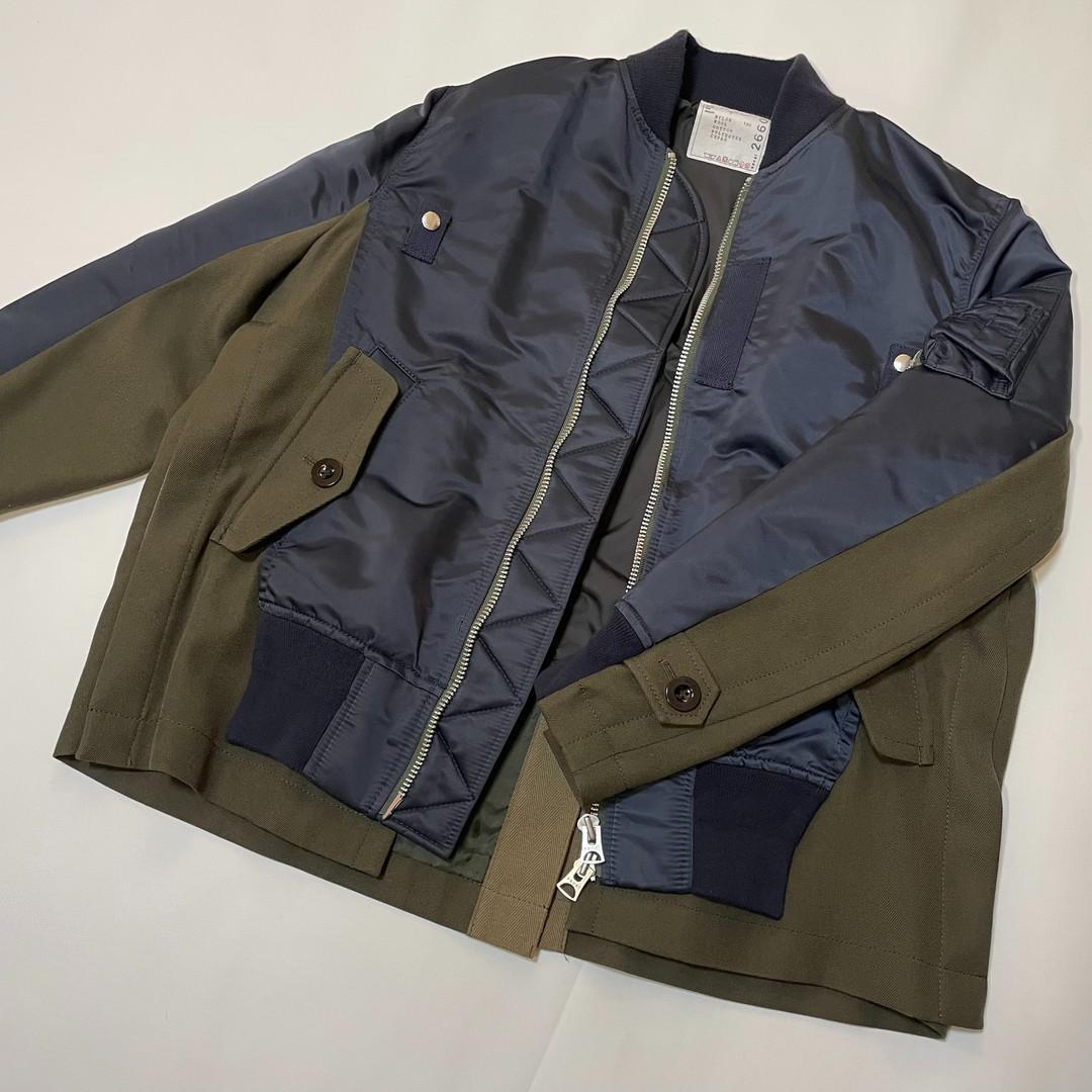 sacai サカイ　ドッキング　MA1　MA-1　ブルゾン　コートスウェット
