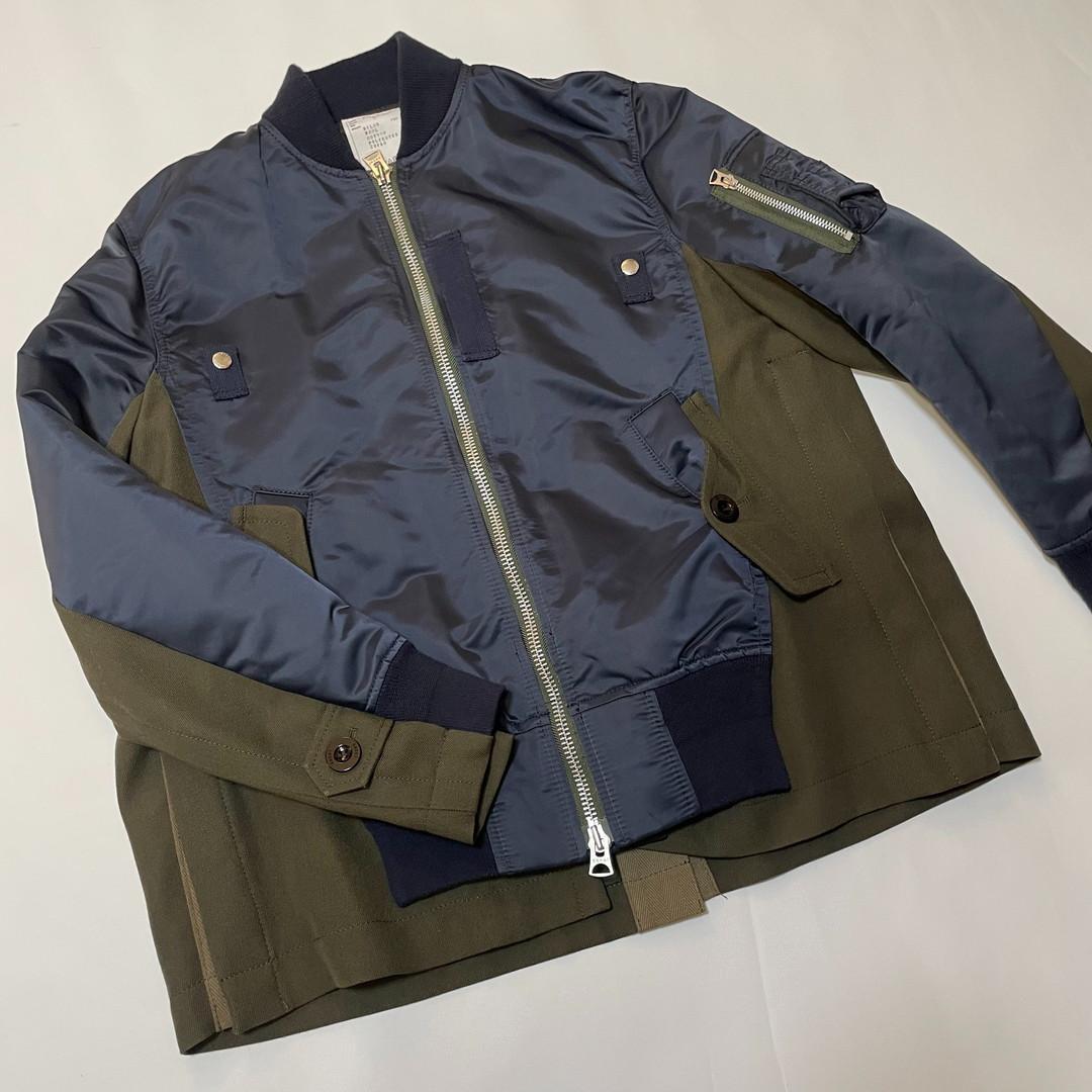 sacai サカイ　ドッキング　MA1　MA-1　ブルゾン　コートスウェット