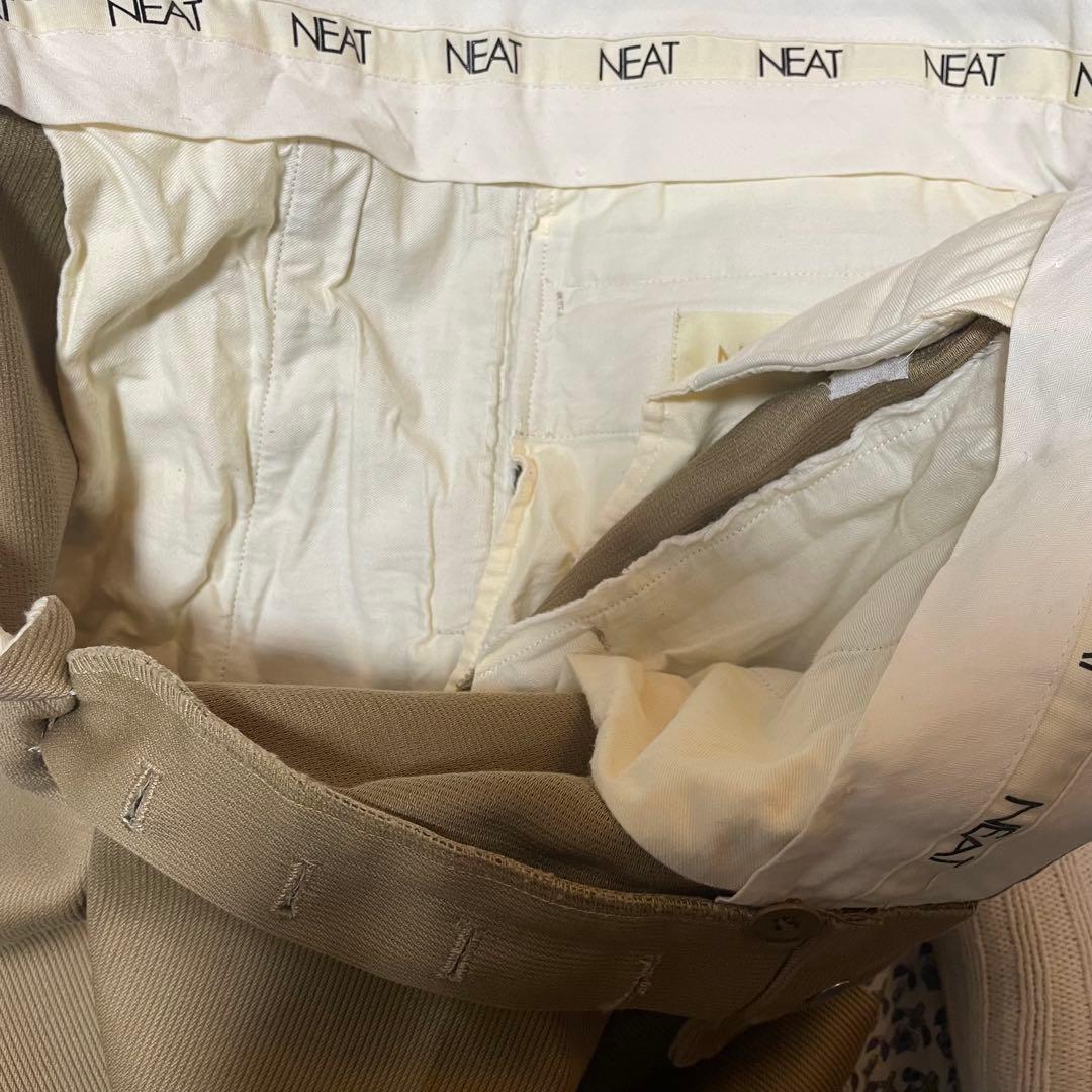 【極美品】NEAT コットンピケ テーパードタイプ ベージュ サイズ44