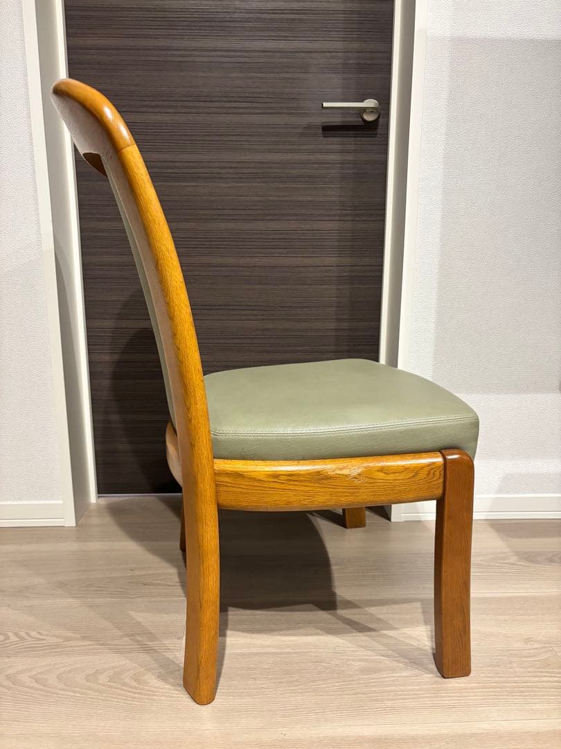 浜本工芸 ダイニングチェア 2800 ダークオーク レザー グレー