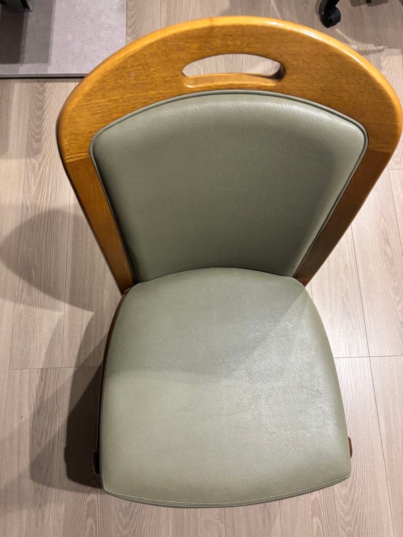 浜本工芸 ダイニングチェア 2800 ダークオーク レザー グレー