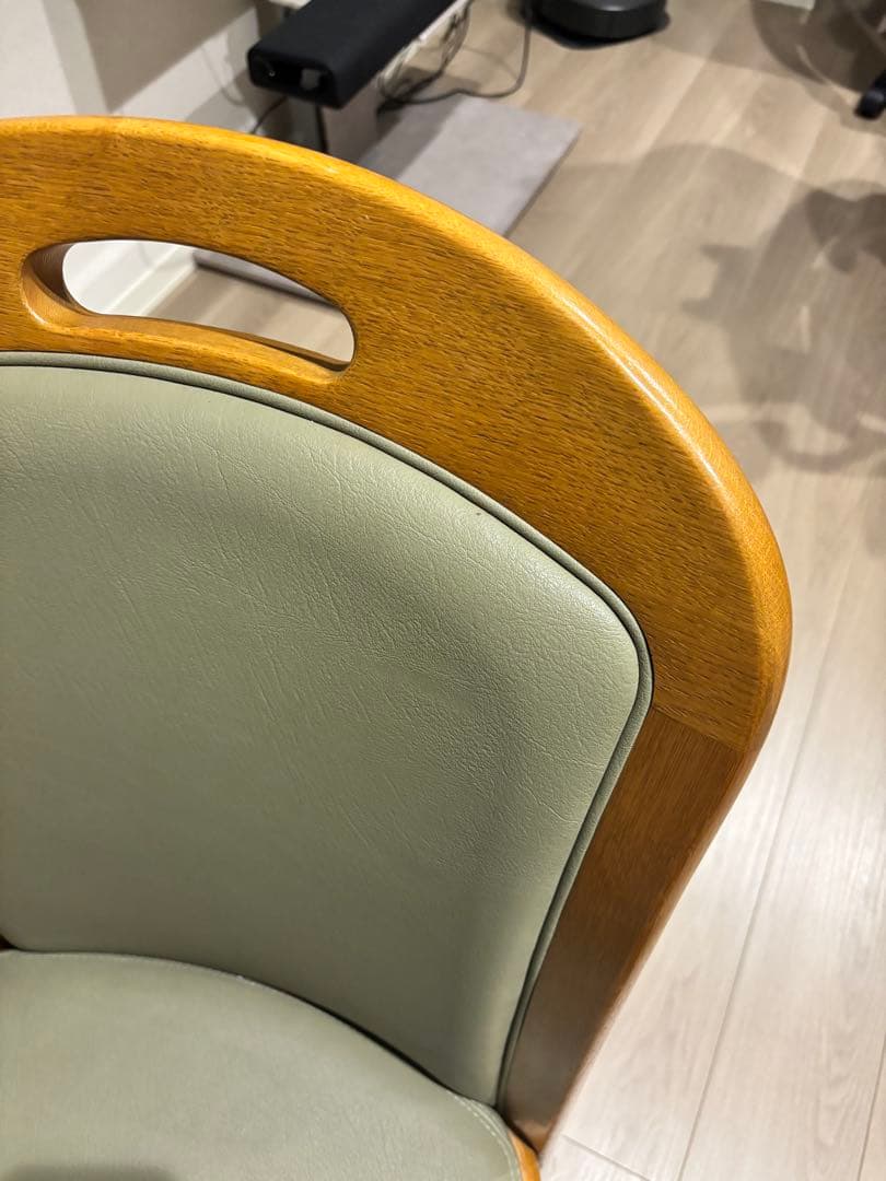 浜本工芸 ダイニングチェア 2800 ダークオーク レザー グレー