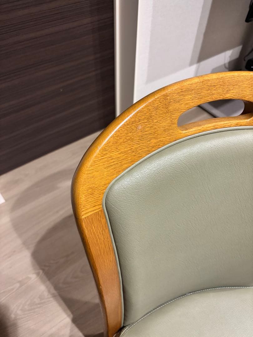 浜本工芸 ダイニングチェア 2800 ダークオーク レザー グレー