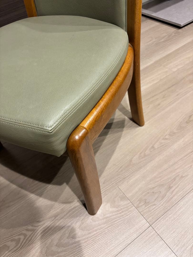 浜本工芸 ダイニングチェア 2800 ダークオーク レザー グレー