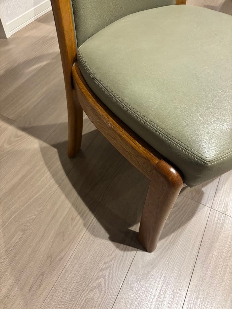 浜本工芸 ダイニングチェア 2800 ダークオーク レザー グレー