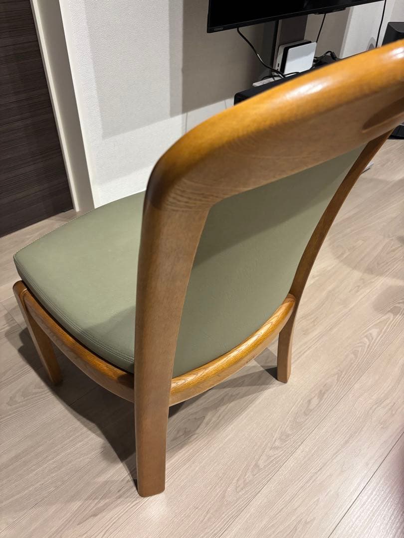 浜本工芸 ダイニングチェア 2800 ダークオーク レザー グレー