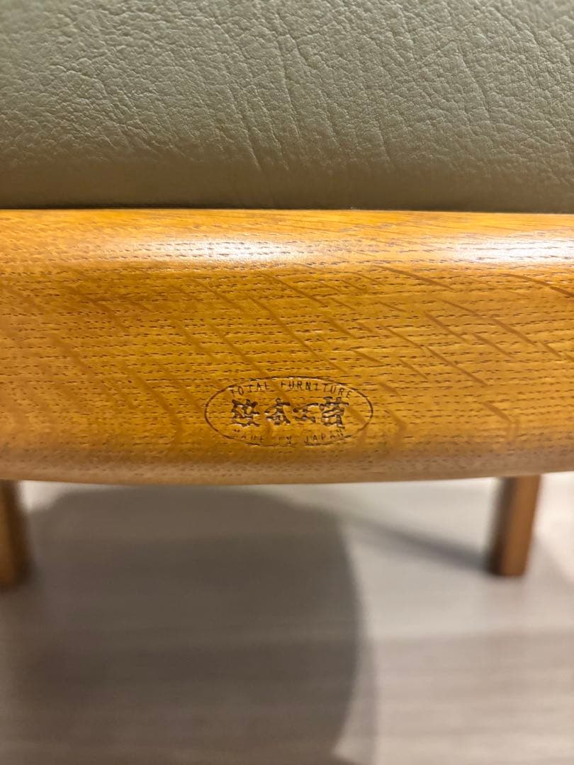 浜本工芸 ダイニングチェア 2800 ダークオーク レザー グレー