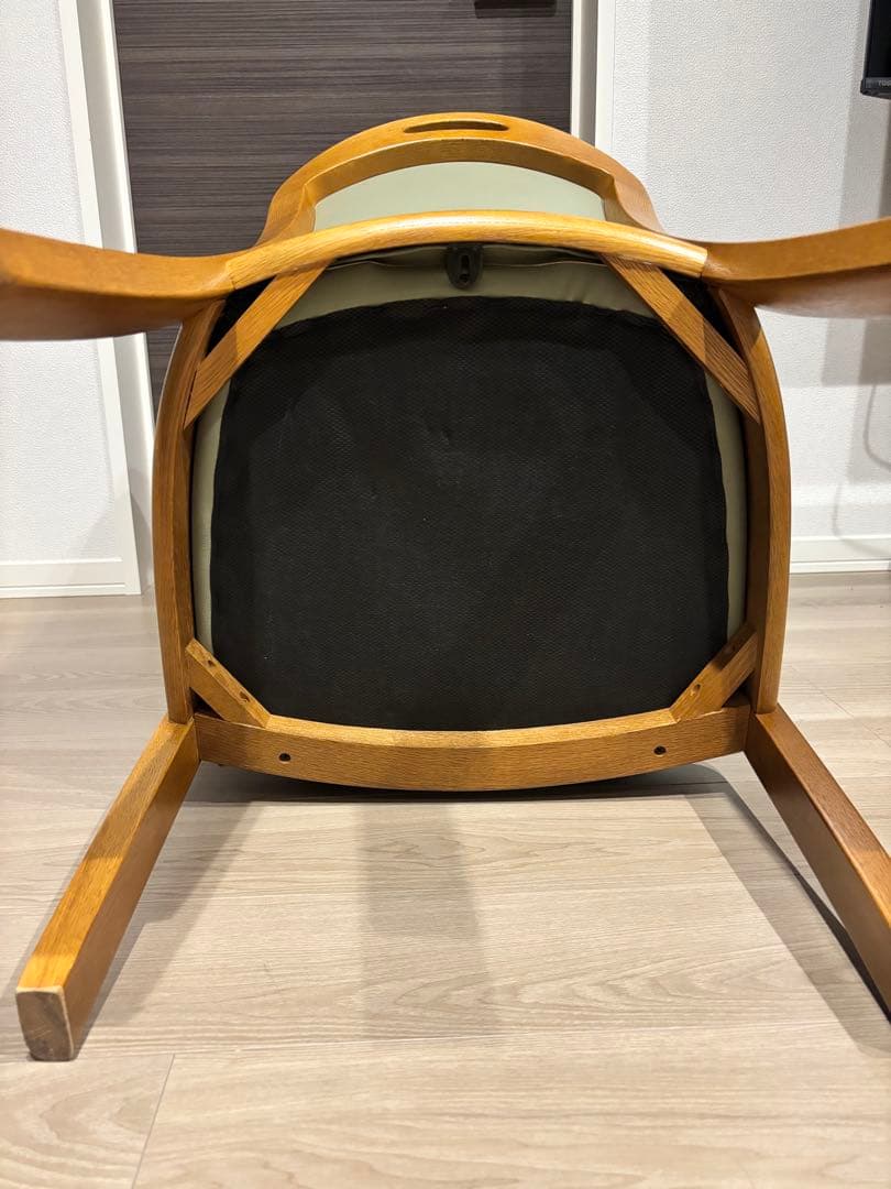 浜本工芸 ダイニングチェア 2800 ダークオーク レザー グレー