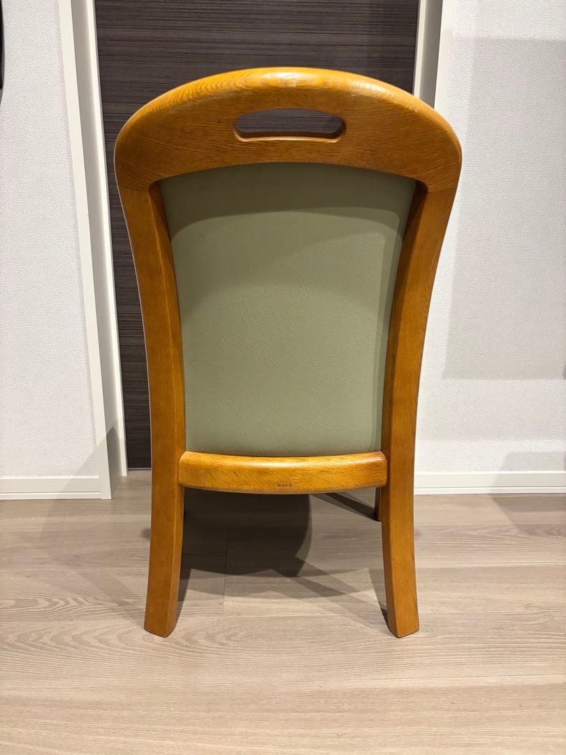 浜本工芸 ダイニングチェア 2800 ダークオーク レザー グレー