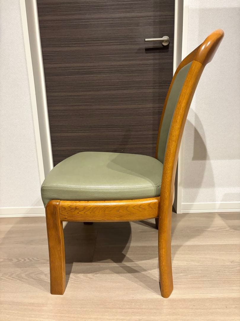 浜本工芸 ダイニングチェア 2800 ダークオーク レザー グレー