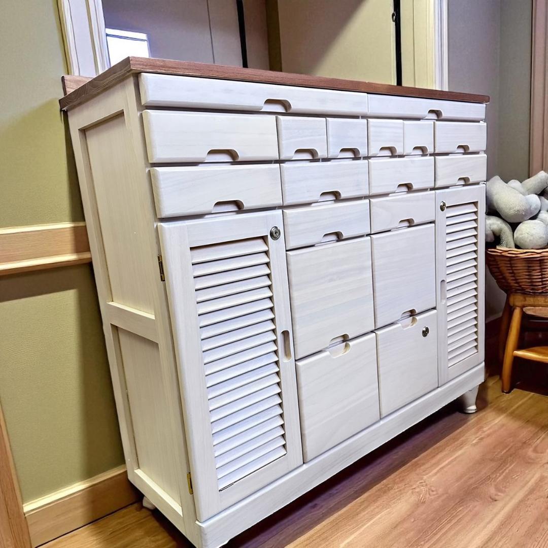 FAX台　引き出しいっぱいチェスト　電話台 収納