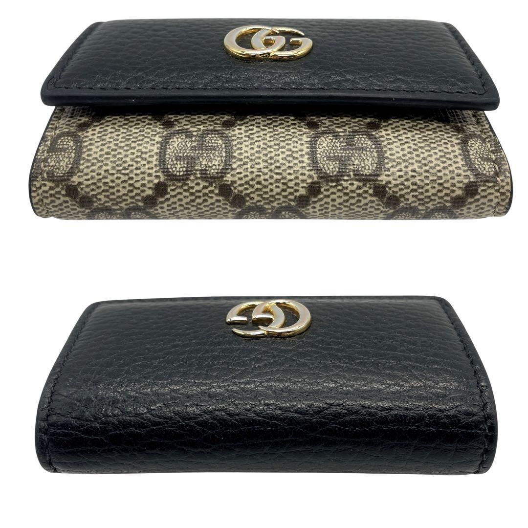 【未使用級 極美品】グッチ ダブルG バイカラー 6連キーケース ブラック 現行