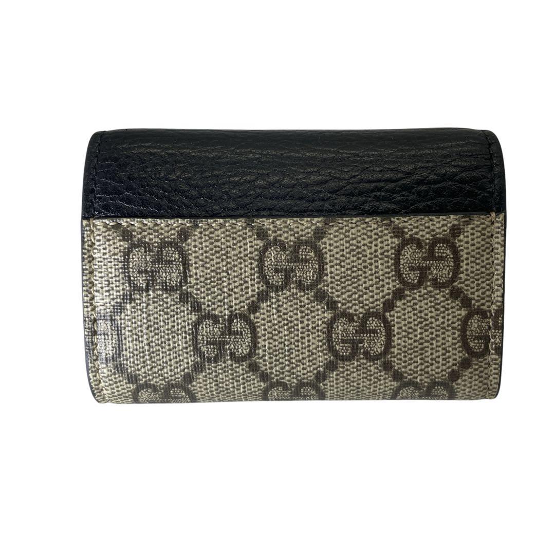 【未使用級 極美品】グッチ ダブルG バイカラー 6連キーケース ブラック 現行