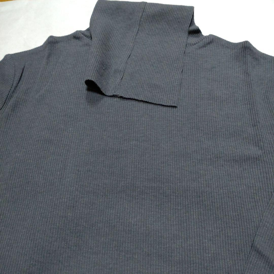 SOEJU カシミヤ混タートルネックカットソー　チャコール　Ｌサイズ