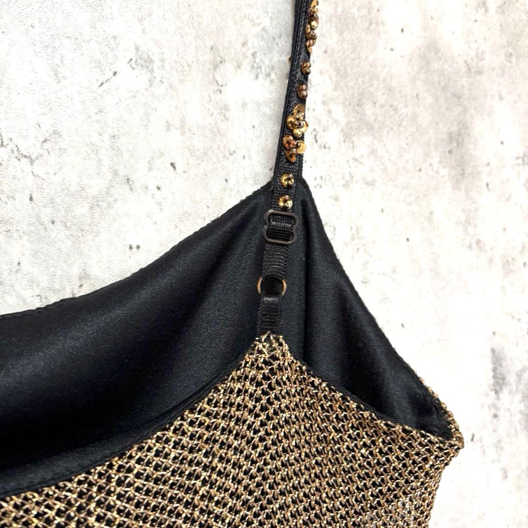 【BETSEY JOHNSON】キャミロングワンピース ドレス S 光沢きれいめ