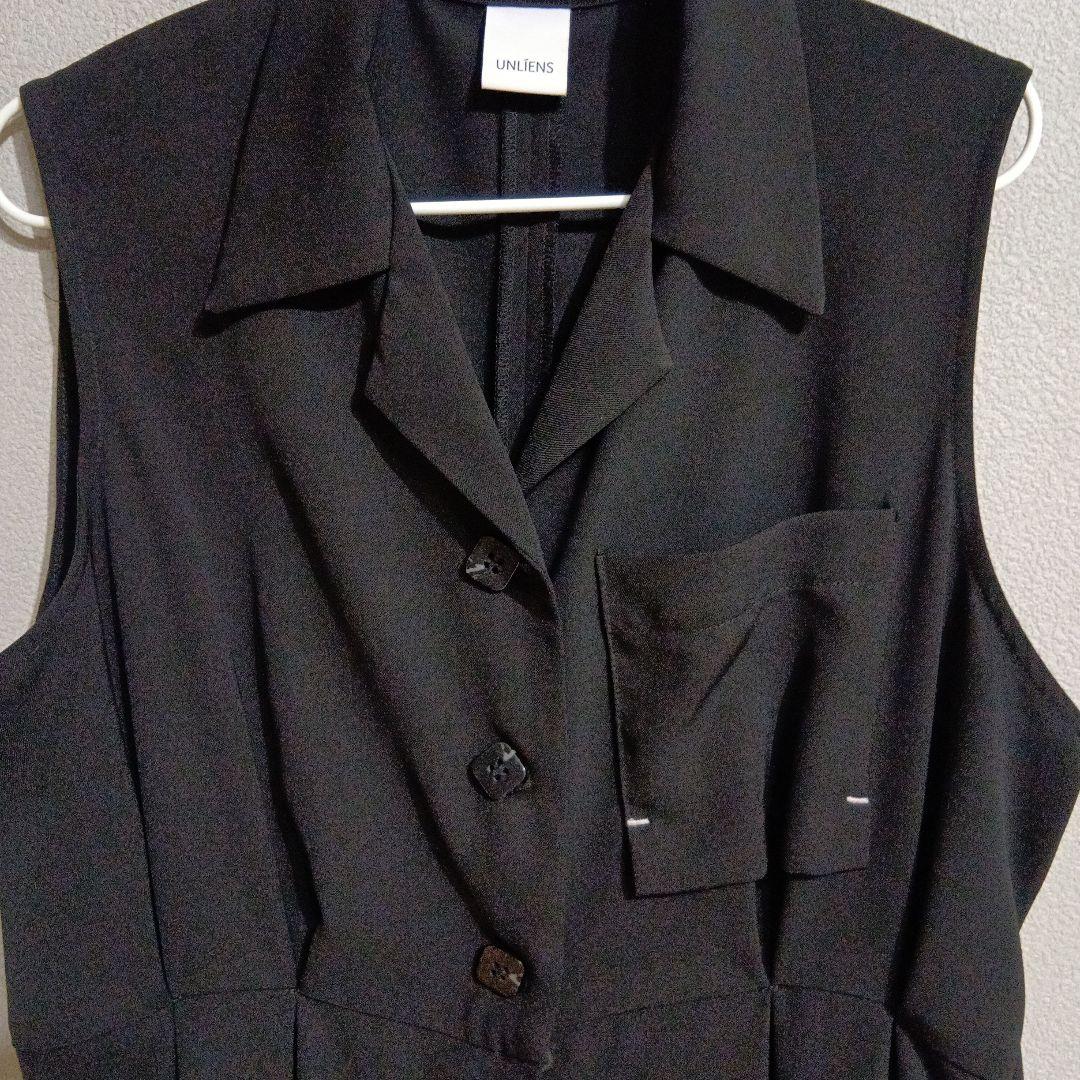 アンリアン田中亜希子　ブラック ノースリーブ オールインワン