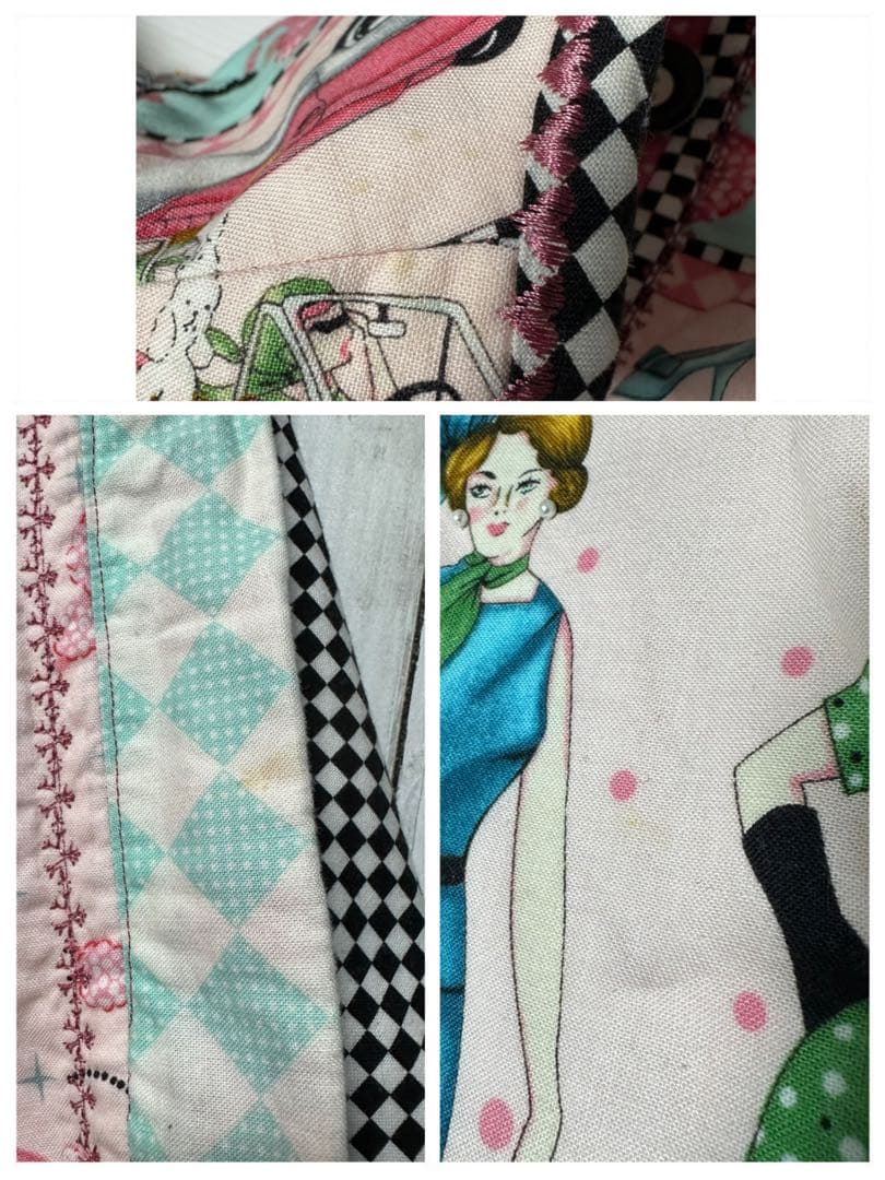 【希少☆総柄パッチワークジャケット】輸入古着☆チェッカー柄☆レオパード　F